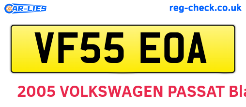 VF55EOA are the vehicle registration plates.