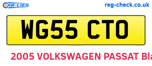 WG55CTO are the vehicle registration plates.