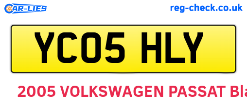YC05HLY are the vehicle registration plates.