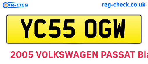 YC55OGW are the vehicle registration plates.