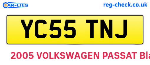 YC55TNJ are the vehicle registration plates.