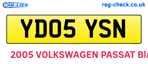 YD05YSN are the vehicle registration plates.