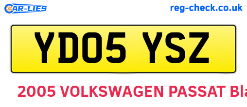 YD05YSZ are the vehicle registration plates.