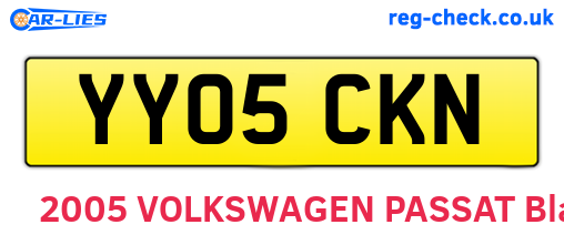 YY05CKN are the vehicle registration plates.