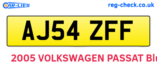AJ54ZFF are the vehicle registration plates.