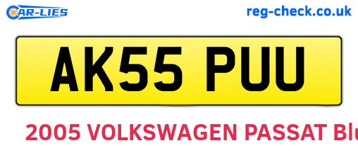 AK55PUU are the vehicle registration plates.