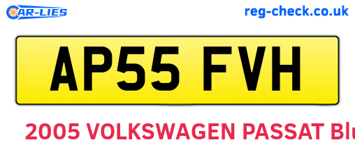 AP55FVH are the vehicle registration plates.