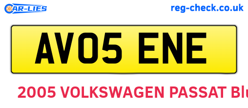 AV05ENE are the vehicle registration plates.