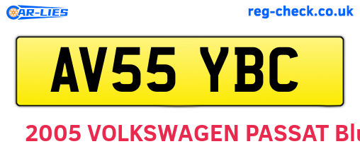 AV55YBC are the vehicle registration plates.