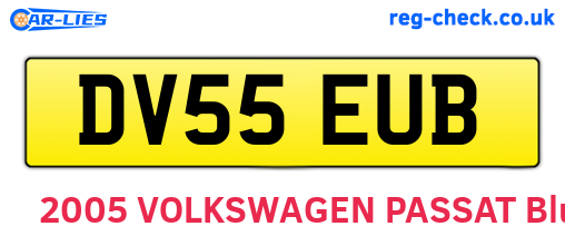 DV55EUB are the vehicle registration plates.