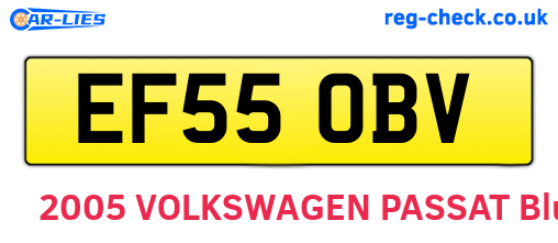 EF55OBV are the vehicle registration plates.