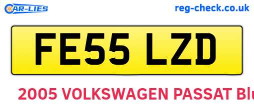 FE55LZD are the vehicle registration plates.