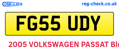 FG55UDY are the vehicle registration plates.
