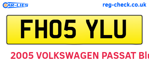 FH05YLU are the vehicle registration plates.
