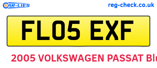 FL05EXF are the vehicle registration plates.