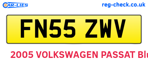 FN55ZWV are the vehicle registration plates.