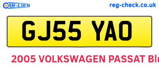 GJ55YAO are the vehicle registration plates.