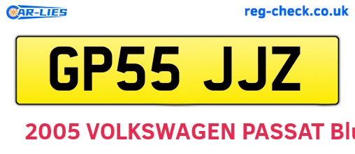 GP55JJZ are the vehicle registration plates.
