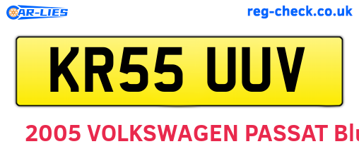 KR55UUV are the vehicle registration plates.