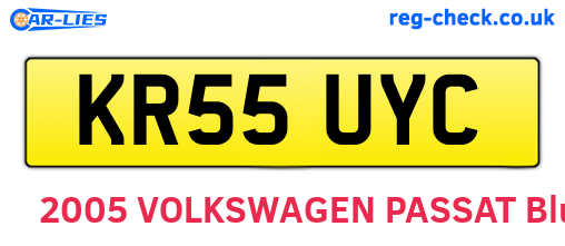 KR55UYC are the vehicle registration plates.
