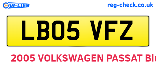 LB05VFZ are the vehicle registration plates.