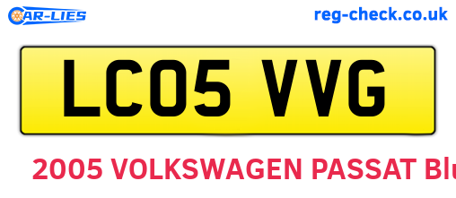 LC05VVG are the vehicle registration plates.