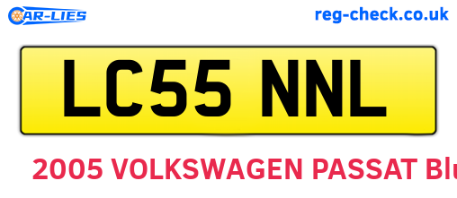 LC55NNL are the vehicle registration plates.