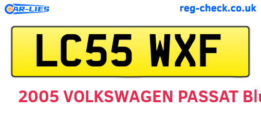 LC55WXF are the vehicle registration plates.