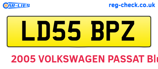 LD55BPZ are the vehicle registration plates.
