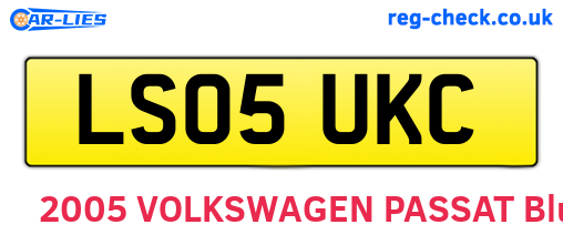LS05UKC are the vehicle registration plates.