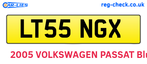 LT55NGX are the vehicle registration plates.