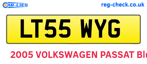 LT55WYG are the vehicle registration plates.
