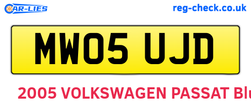 MW05UJD are the vehicle registration plates.