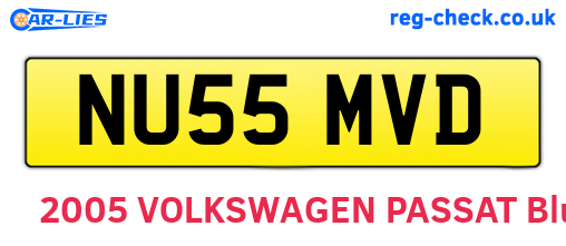 NU55MVD are the vehicle registration plates.