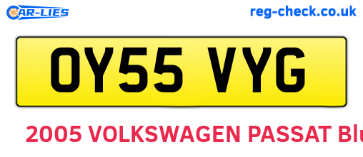 OY55VYG are the vehicle registration plates.