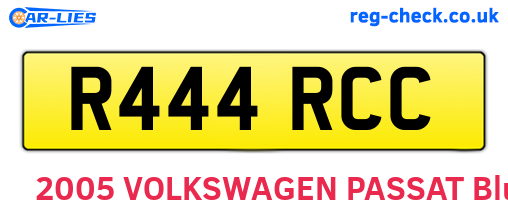 R444RCC are the vehicle registration plates.