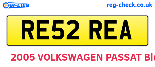 RE52REA are the vehicle registration plates.