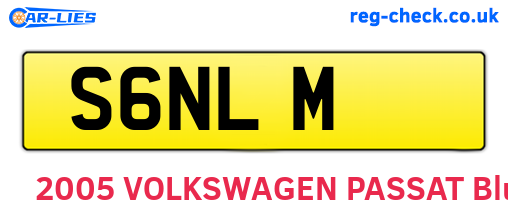 S6NLM are the vehicle registration plates.