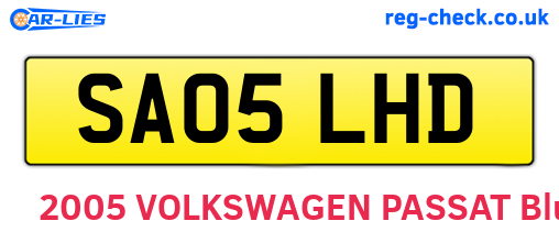 SA05LHD are the vehicle registration plates.