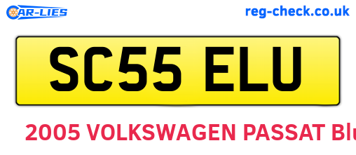 SC55ELU are the vehicle registration plates.