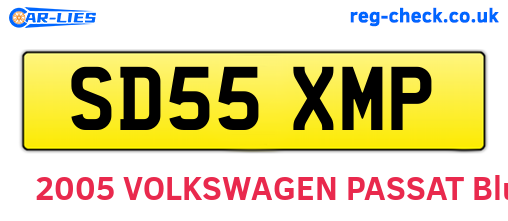 SD55XMP are the vehicle registration plates.