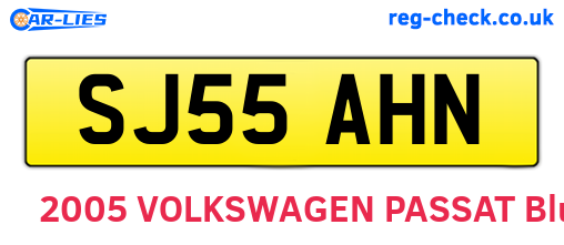 SJ55AHN are the vehicle registration plates.