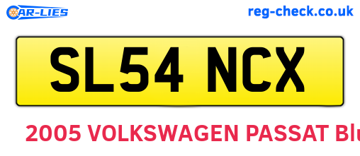 SL54NCX are the vehicle registration plates.