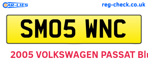 SM05WNC are the vehicle registration plates.