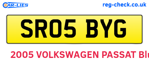 SR05BYG are the vehicle registration plates.