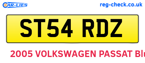 ST54RDZ are the vehicle registration plates.