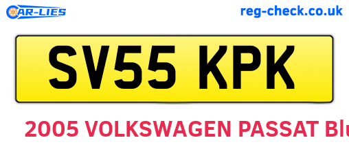 SV55KPK are the vehicle registration plates.