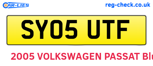 SY05UTF are the vehicle registration plates.