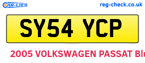 SY54YCP are the vehicle registration plates.