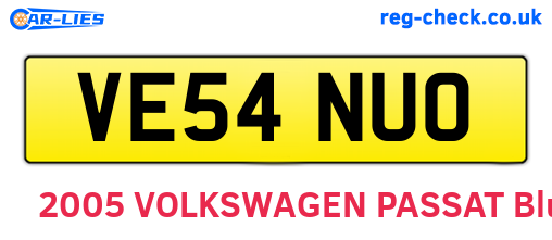 VE54NUO are the vehicle registration plates.